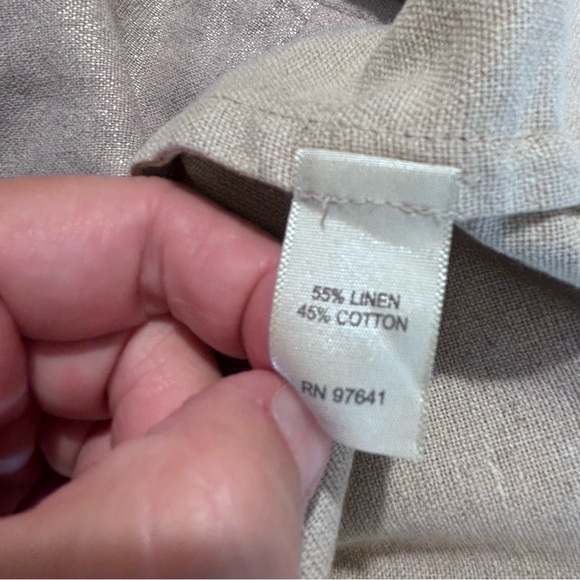 J JILL Sz XL Jacket Hood Drawstring Pockets Unlined Linen Cotton Blend Metallic - Picture 8 of 9